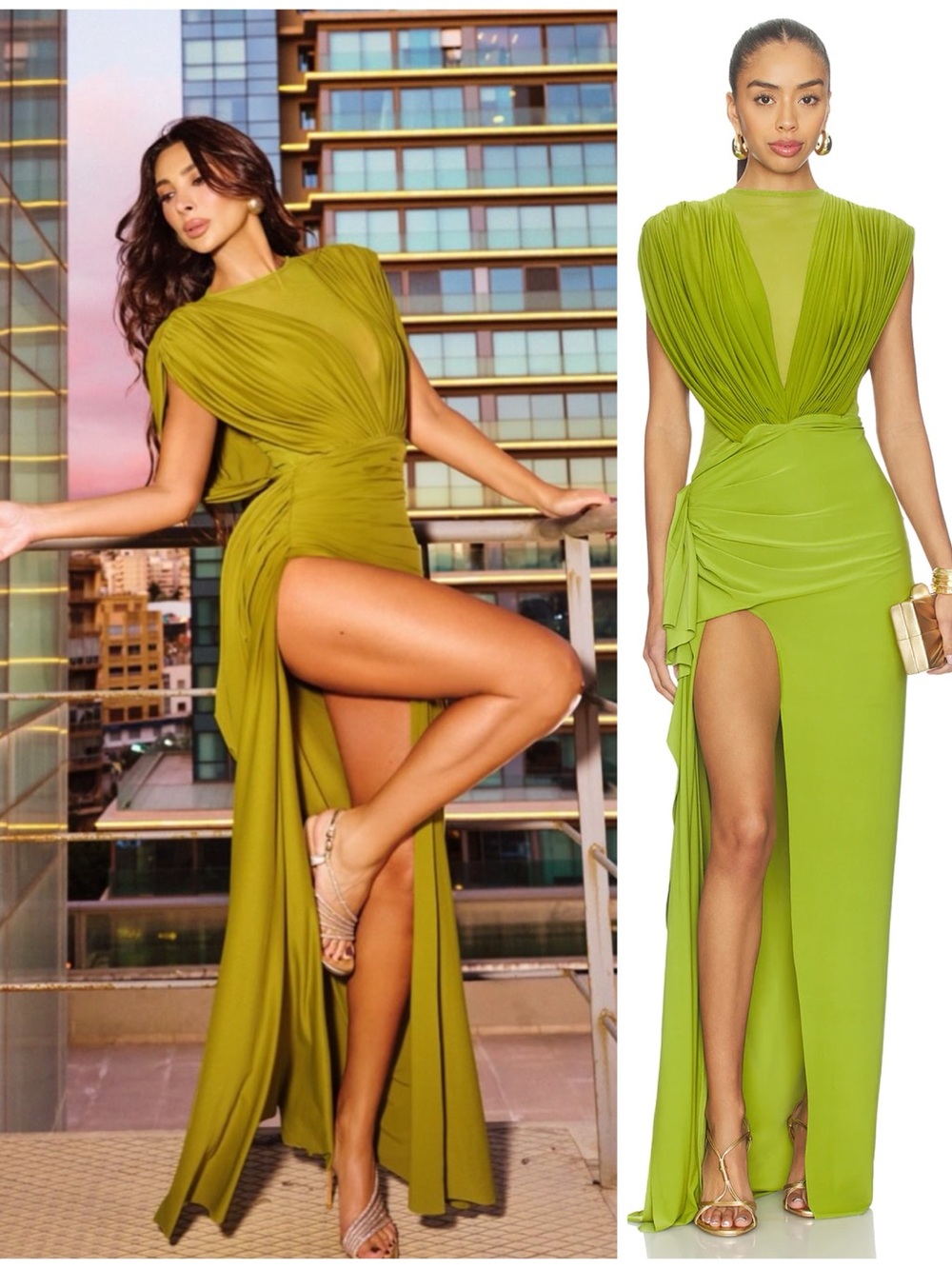 NWT Deme by Gabriella Peyton Long Maxi Dress Lime Green Women’s XS flaw